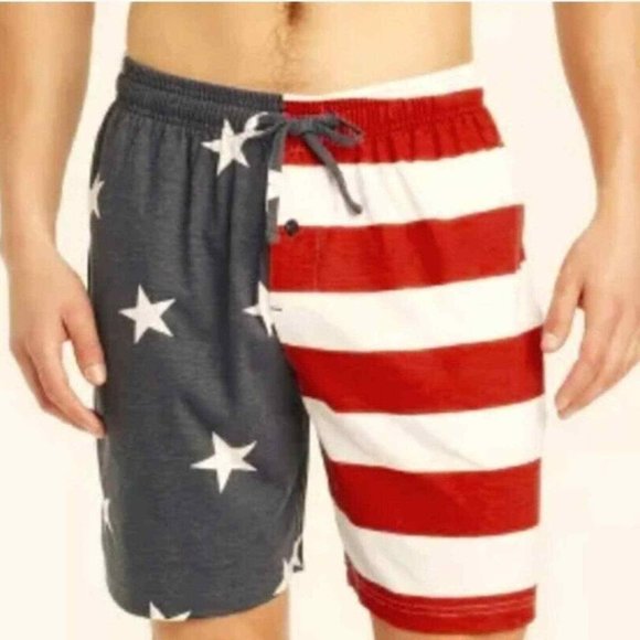MAD Engine Other - Mad Engine Men's USA Flag Print Mid Rise Drawstring Lounge Shorts Multi S NWT